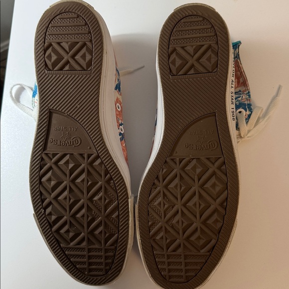 Converse Floral High-Top Sneakers - Blue and Orange - Picture 6 of 7